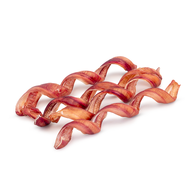 Bully stick shaped into a spring 12 inch treat