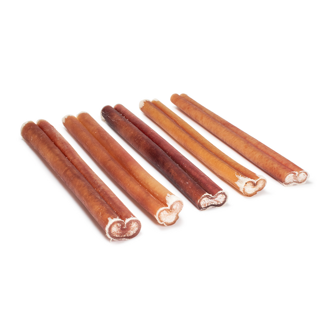 All-natural 6-inch bully stick for dogs; long lasting bully sticks chews