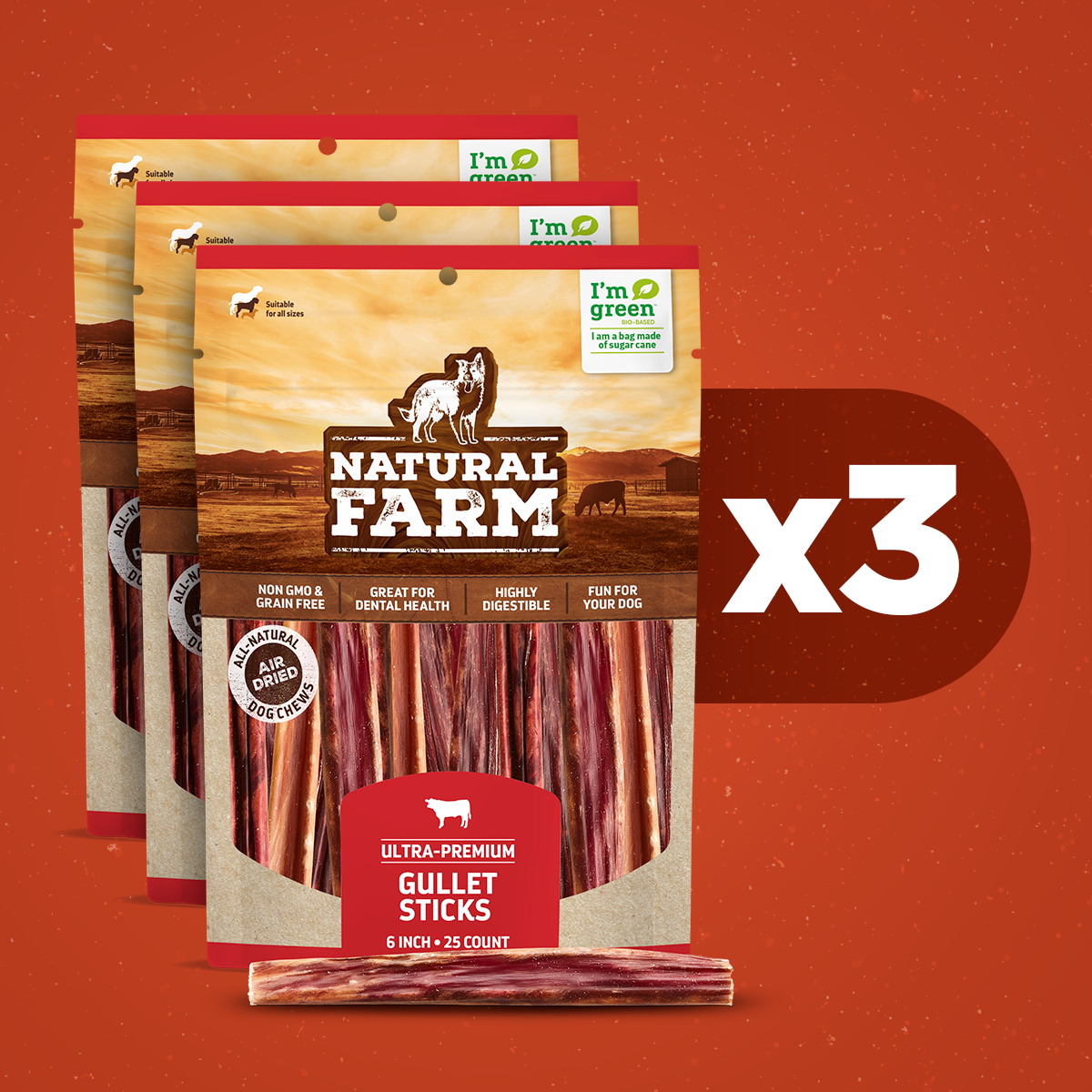 6 Inch Gullet Sticks Bundle Packs Natural Farm Shop Bundle