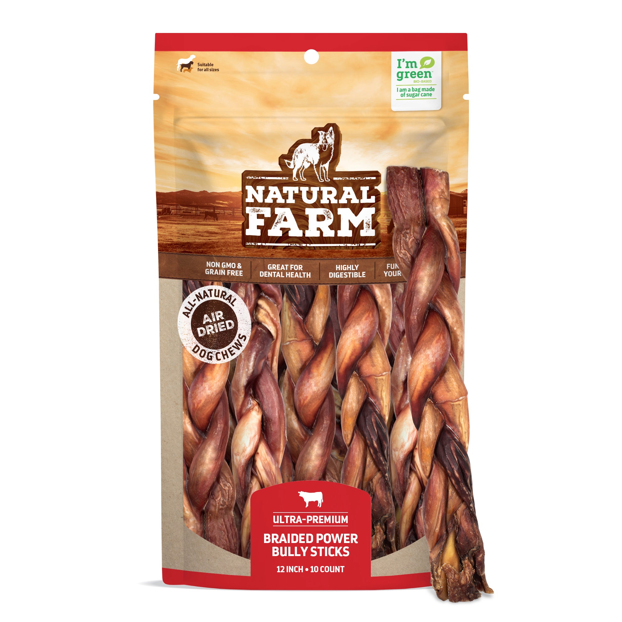 Braided Power Bully Sticks 12 Inch