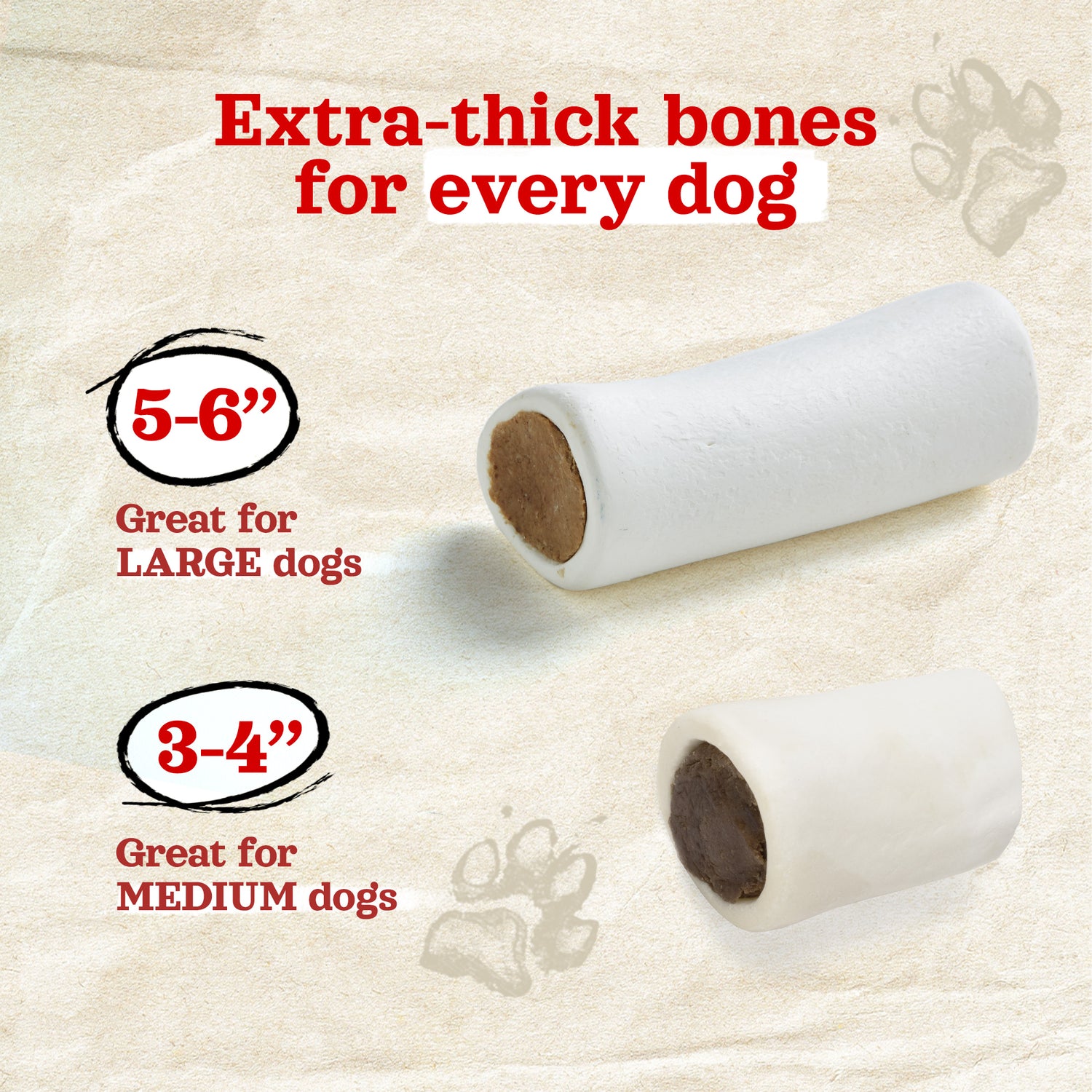 3-4 Inch Peanut Butter Filled Bones Natural Farm Shop Bones