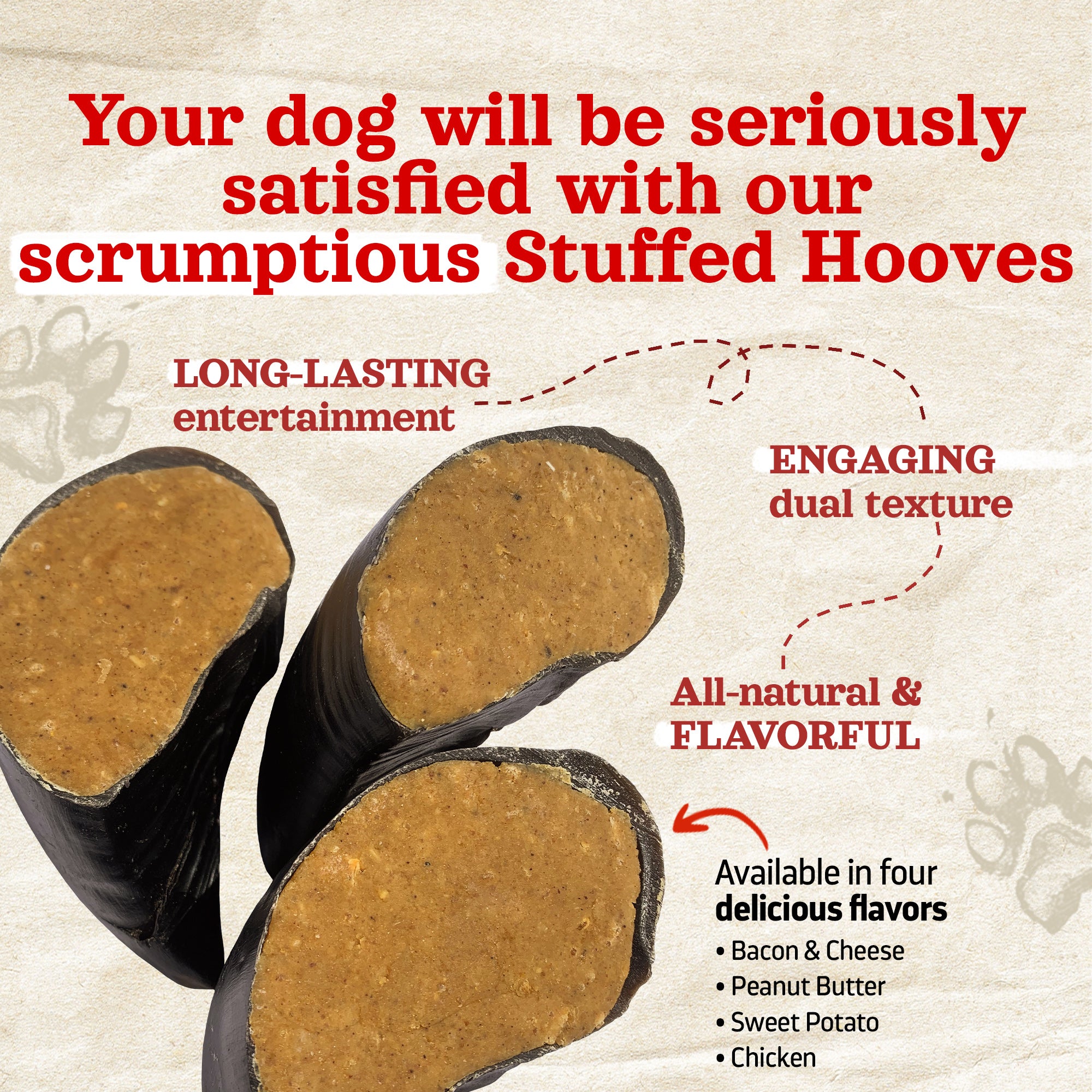 Chicken Stuffed Hooves for Dogs Natural Farm