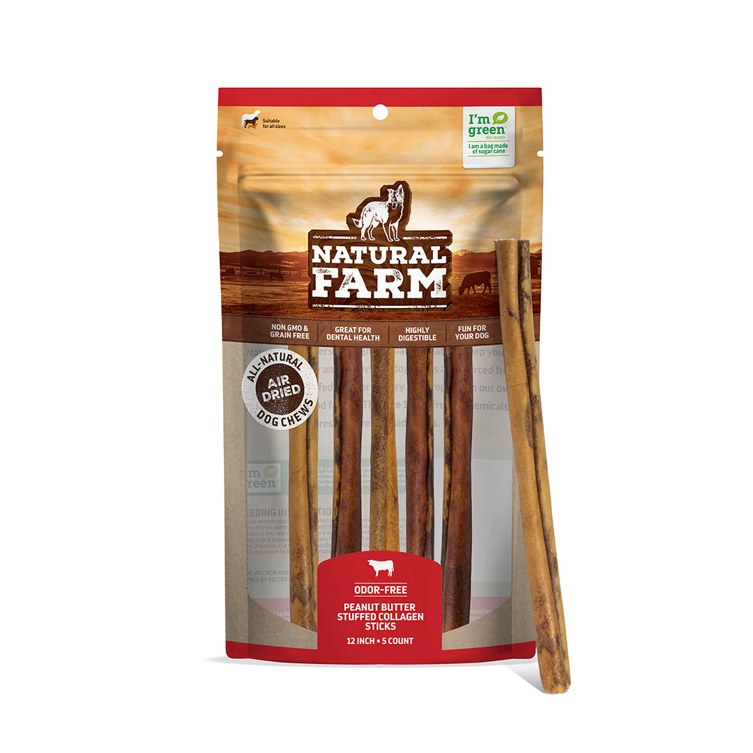 Healthy Chewers Peanut Butter Collagen Rolls For Dogs – High Protein, Long-Lasting Chews For Large Breeds