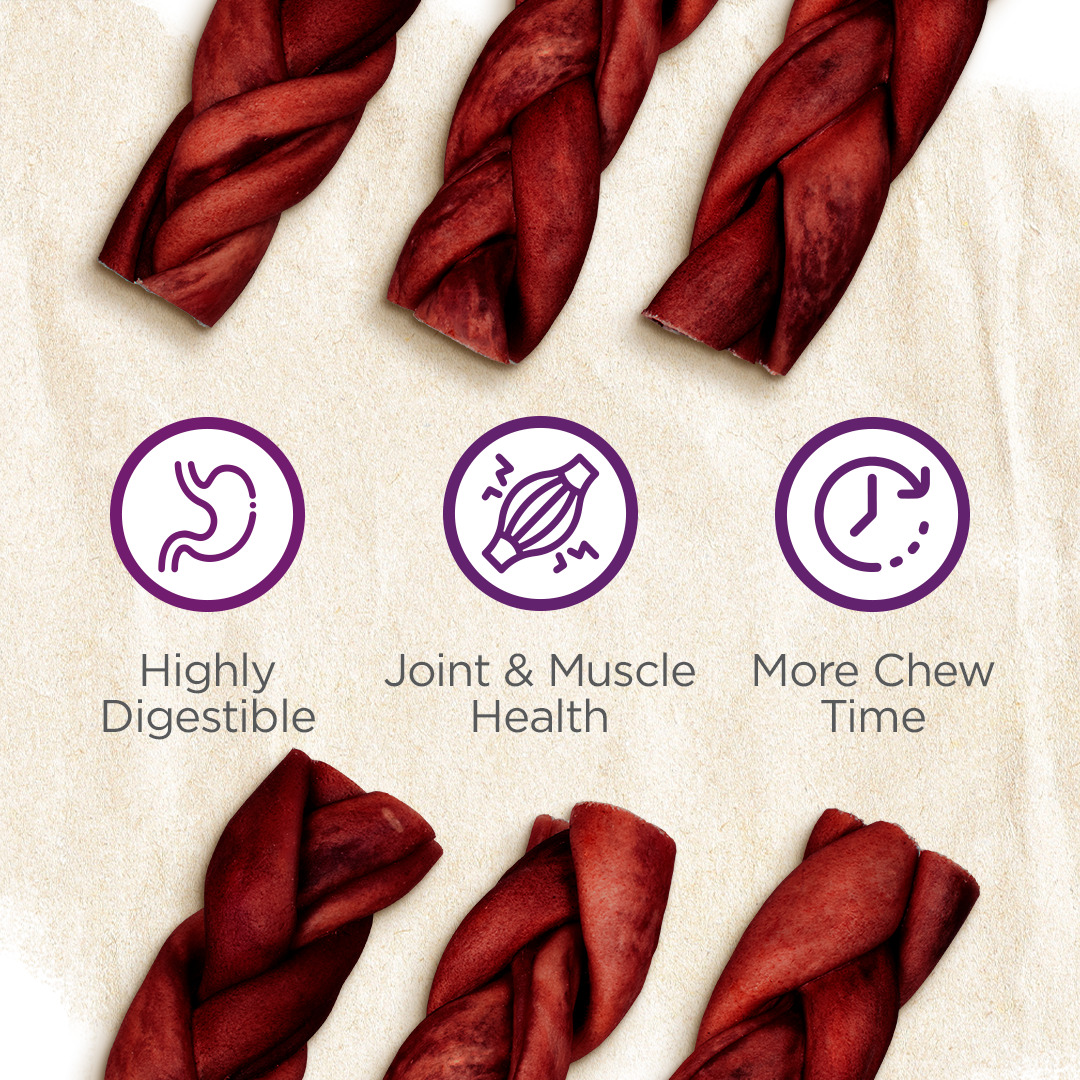 6 Inch Braided Super Collagen Sticks Natural Farm Shop Collagen Sticks