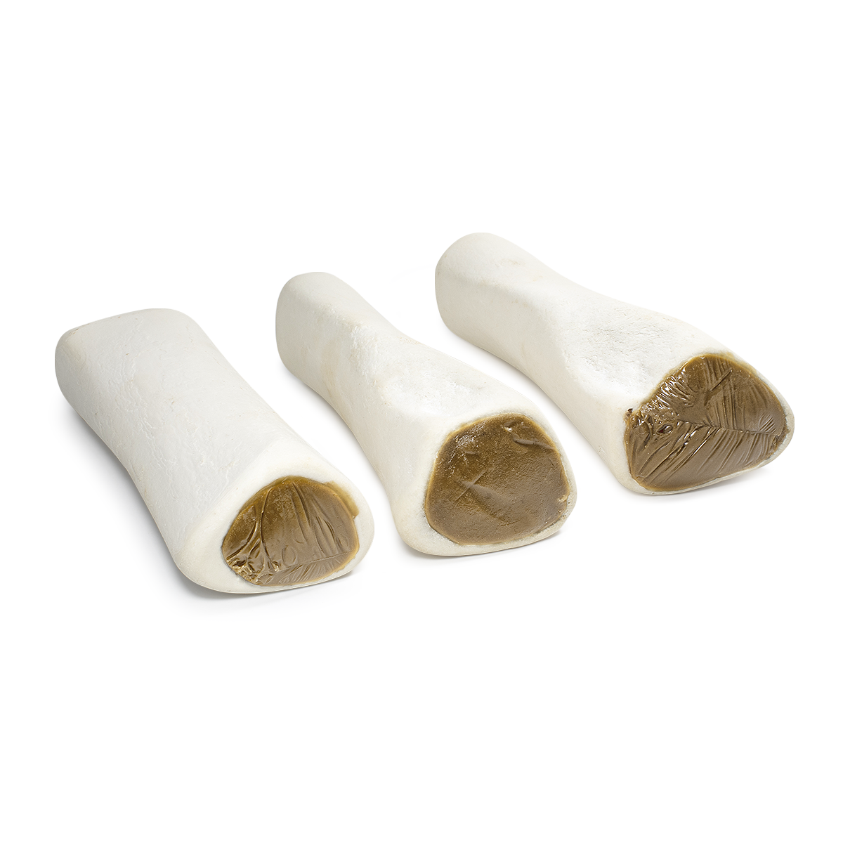Bully stick stuffed beef bone long lasting and tasty dog treat