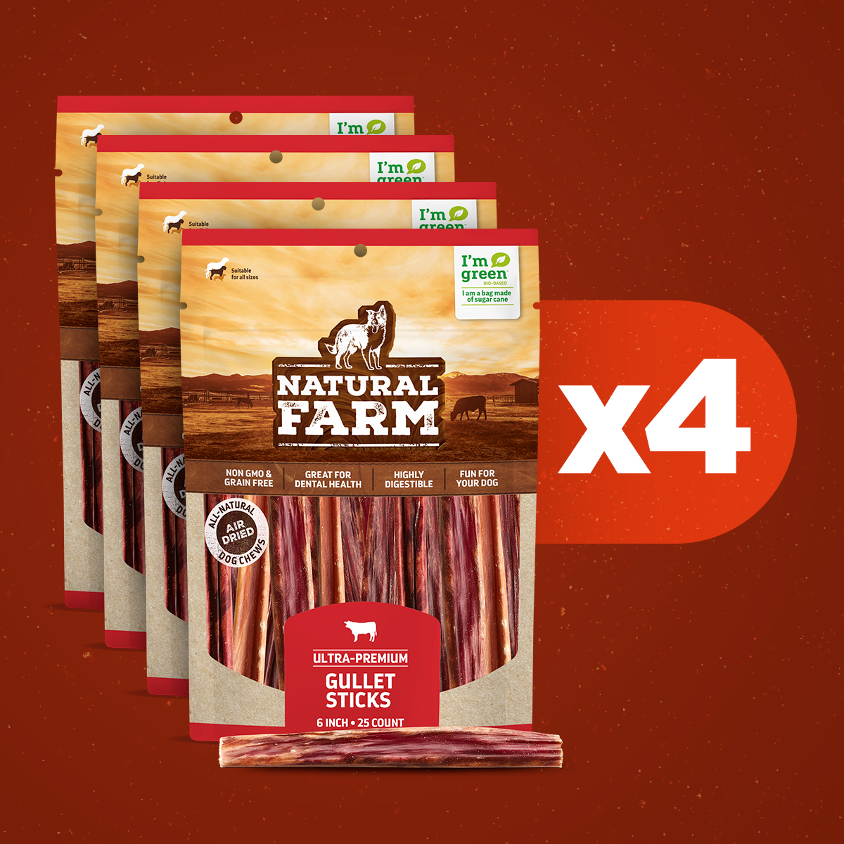 6 Inch Gullet Sticks Bundle Packs Natural Farm Shop Bundle