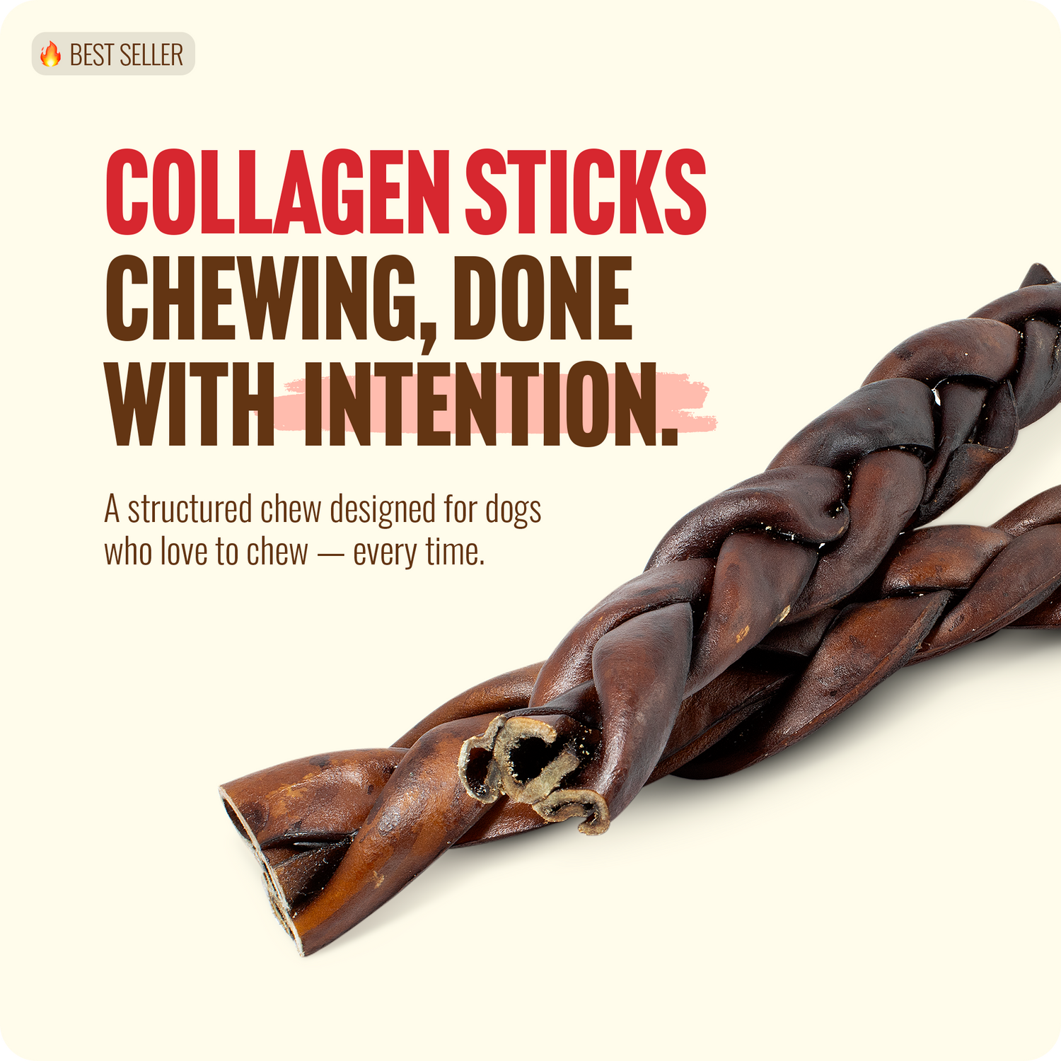 12 Inch Braided Collagen Sticks