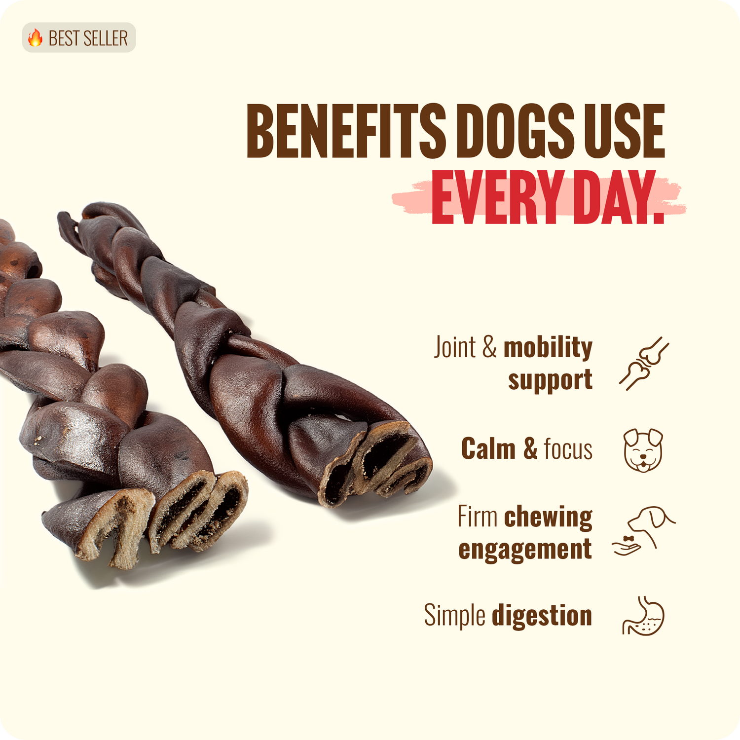 12 Inch Braided Collagen Sticks