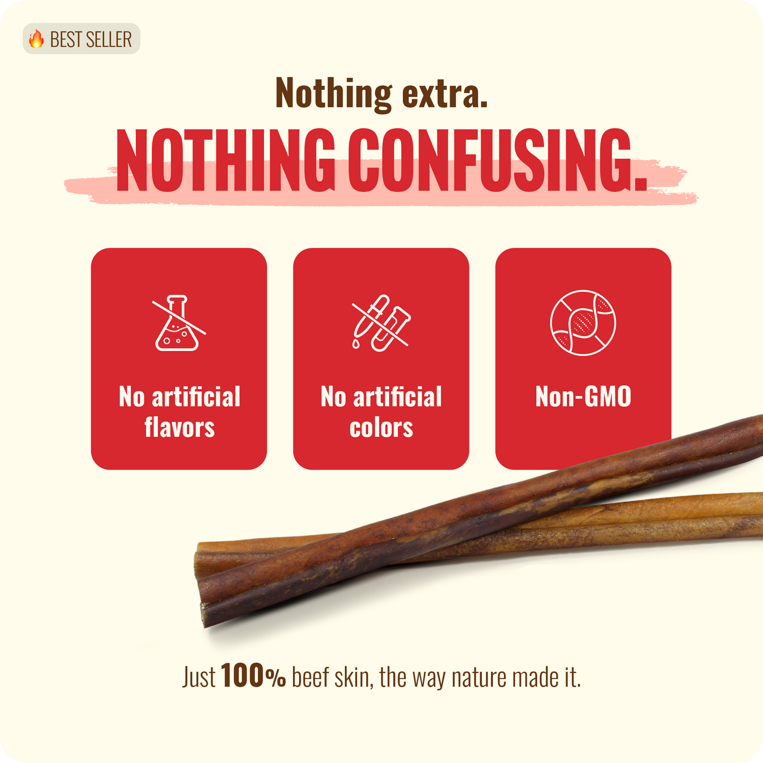 12 Inch Collagen Sticks Peanut Butter Flavor