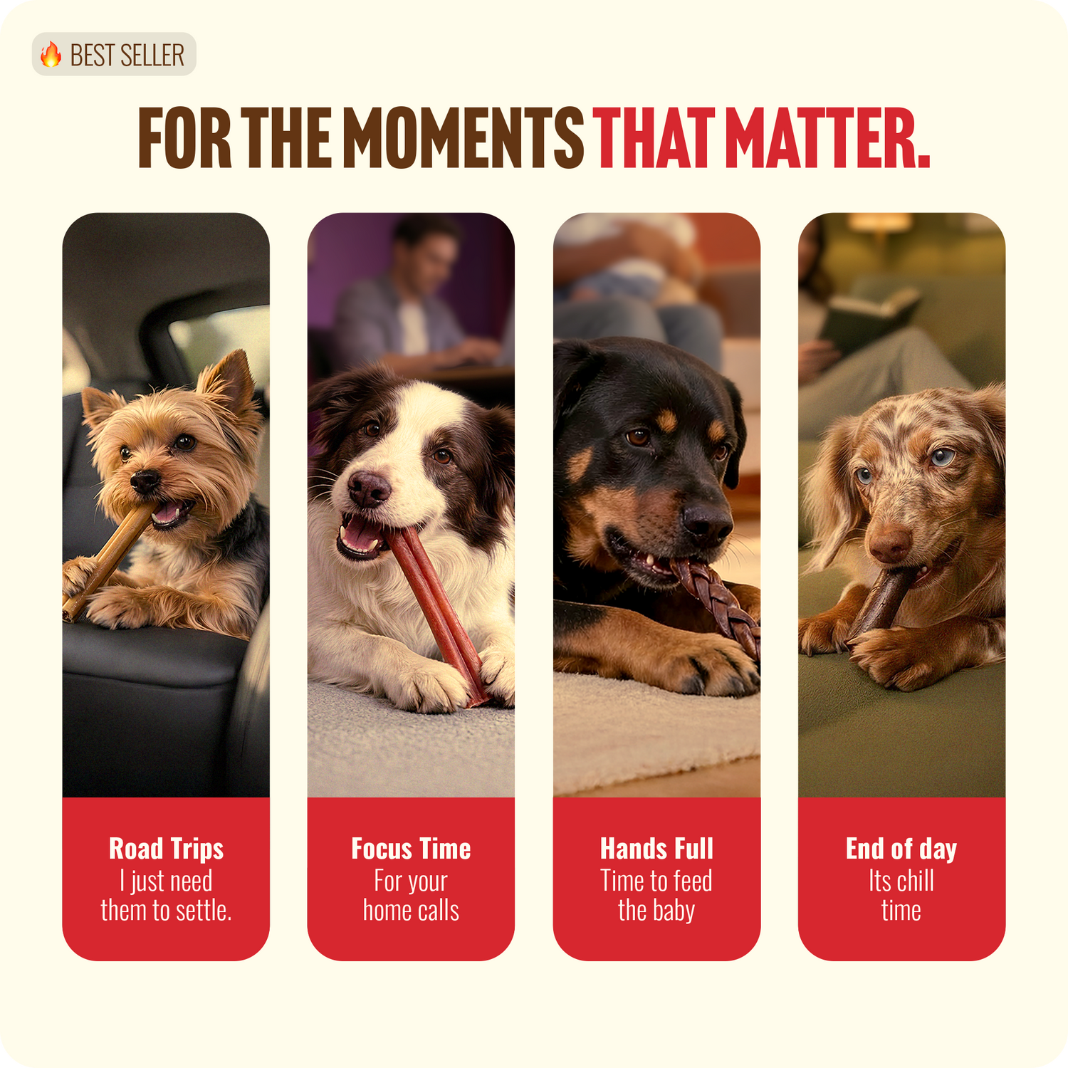 12 Inch Collagen Sticks Peanut Butter Flavor