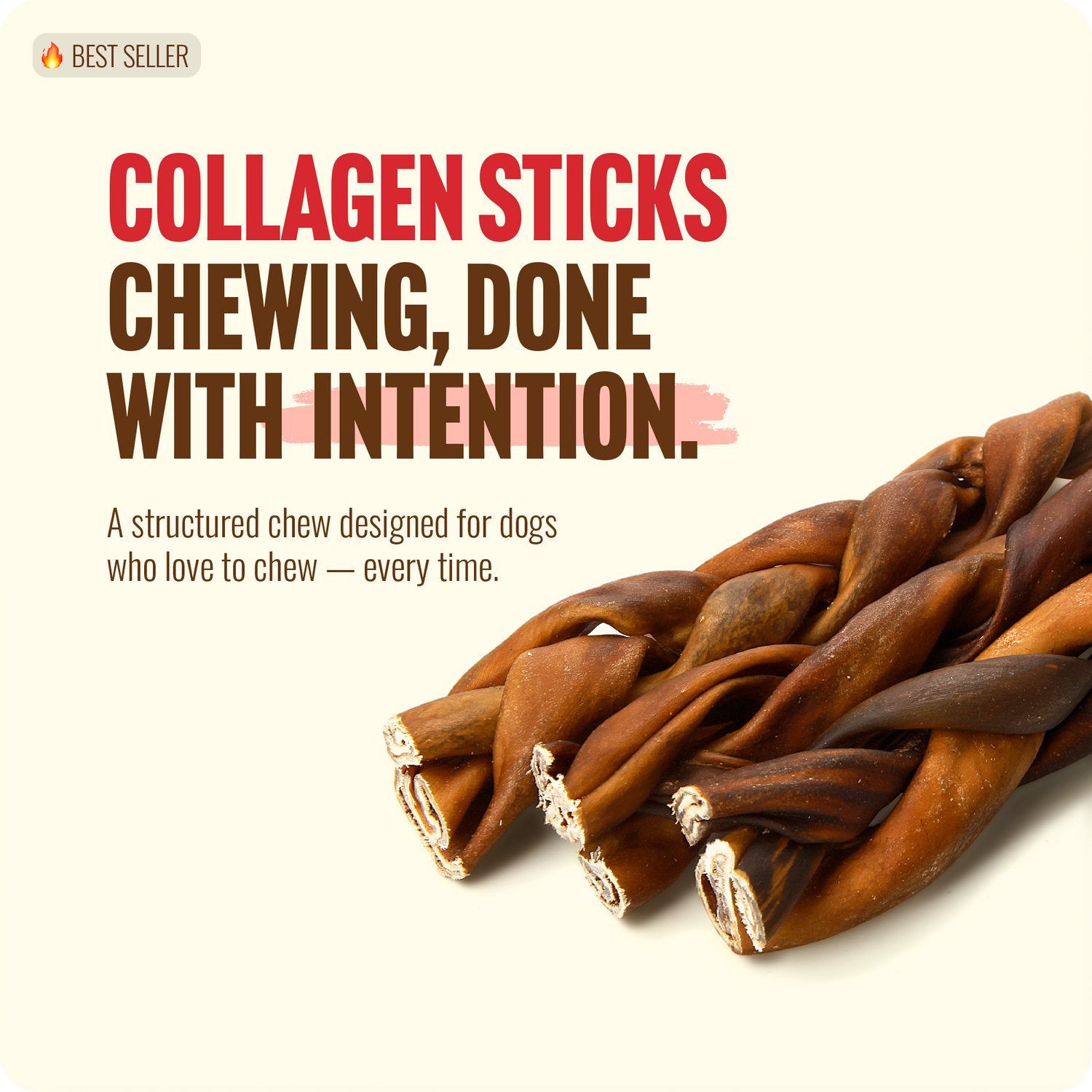 6 Inch Braided Collagen Sticks