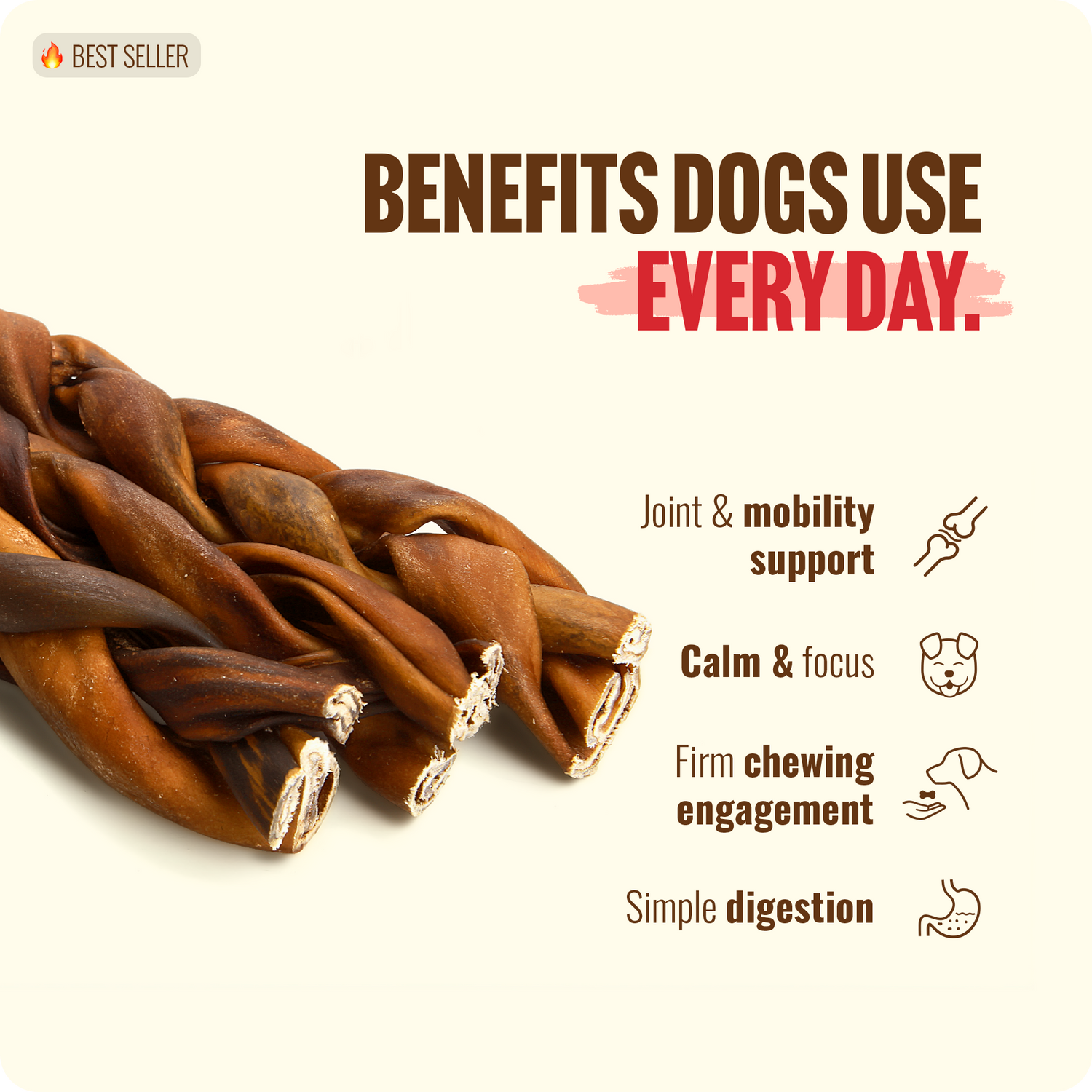 6 Inch Braided Collagen Sticks