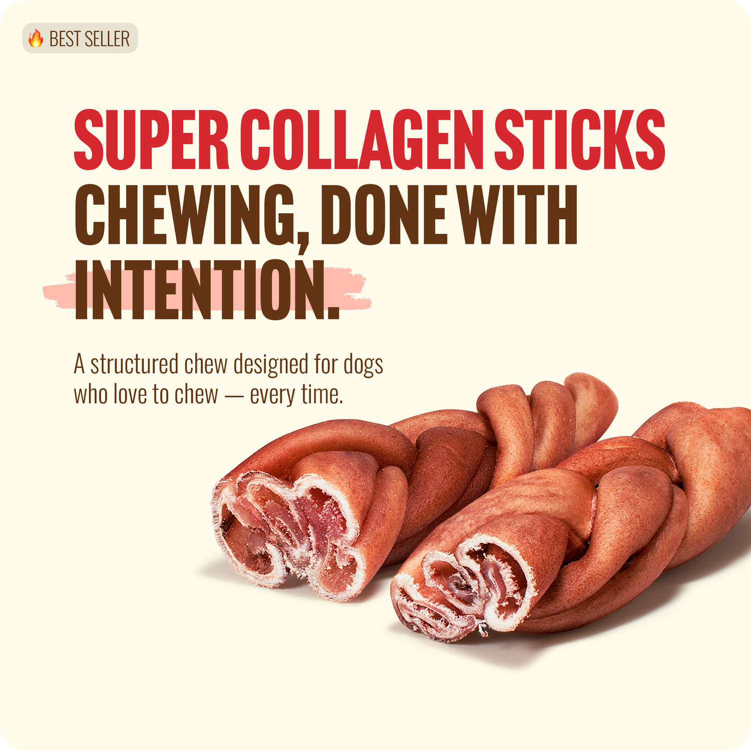 6 Inch Braided Super Collagen Sticks