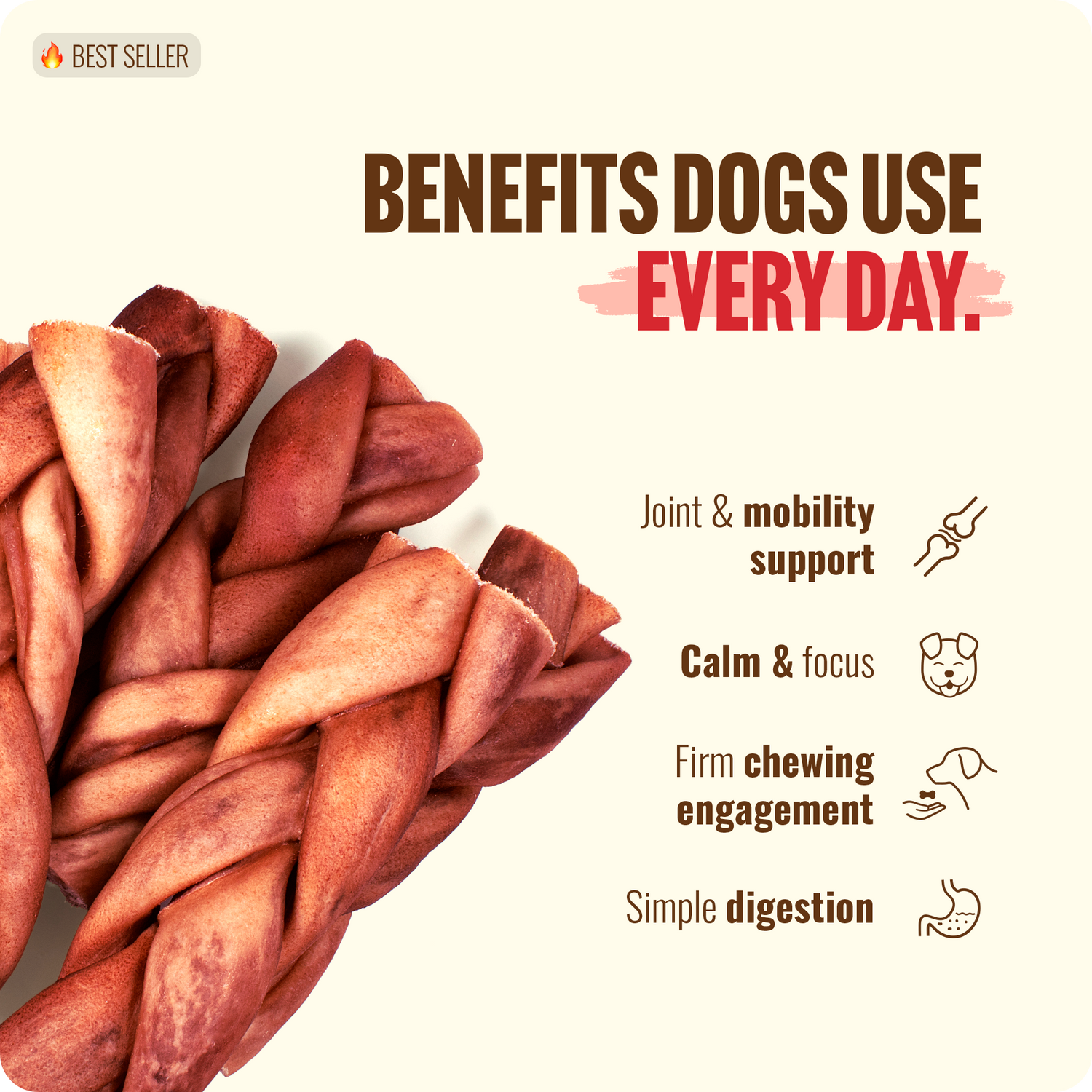 6 Inch Braided Super Collagen Sticks