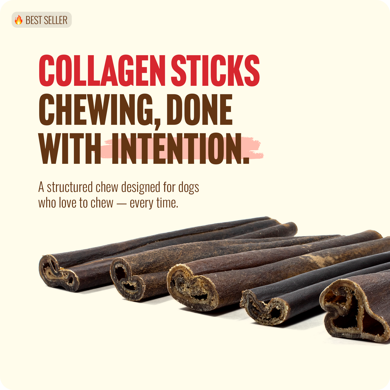 6 Inch Collagen Sticks Peanut Butter Flavor