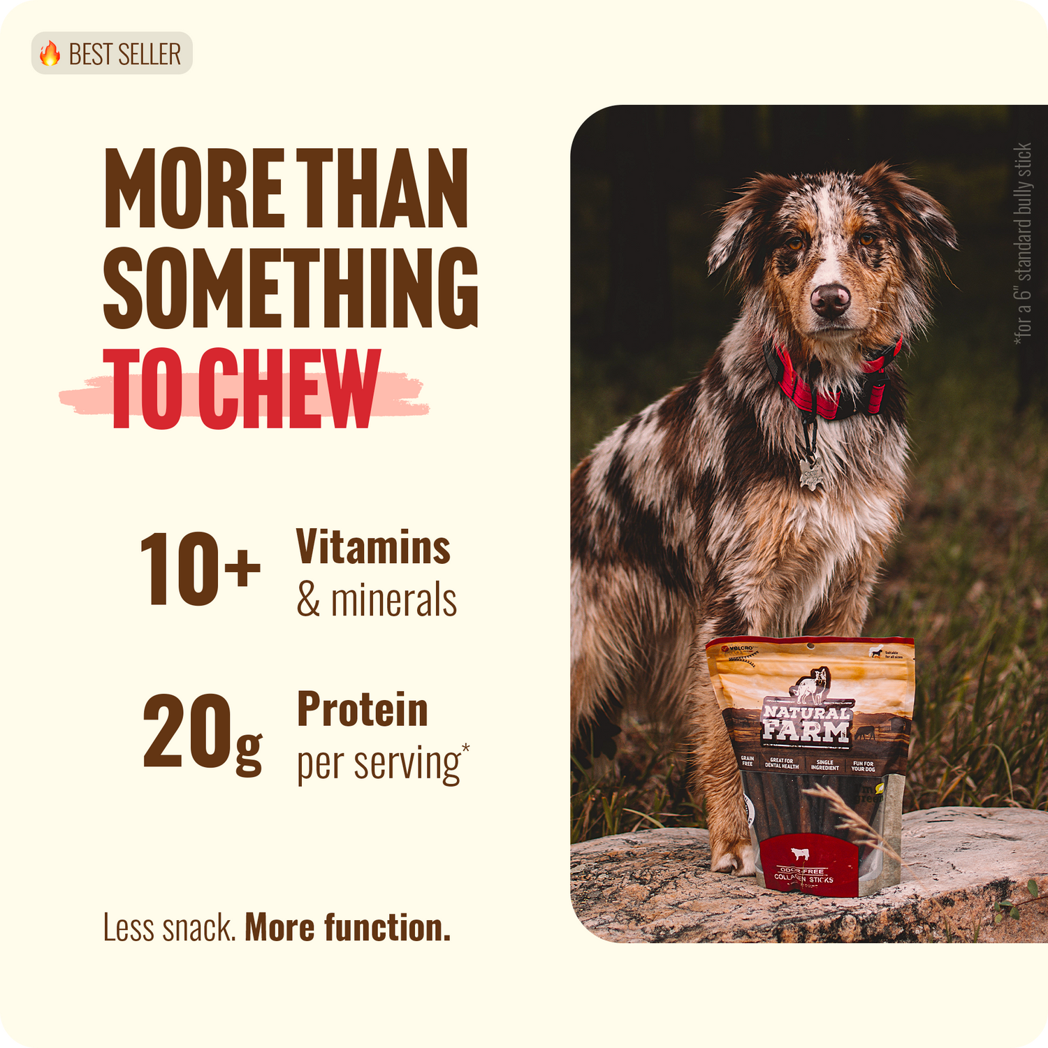 6 Inch Collagen Sticks Peanut Butter Flavor