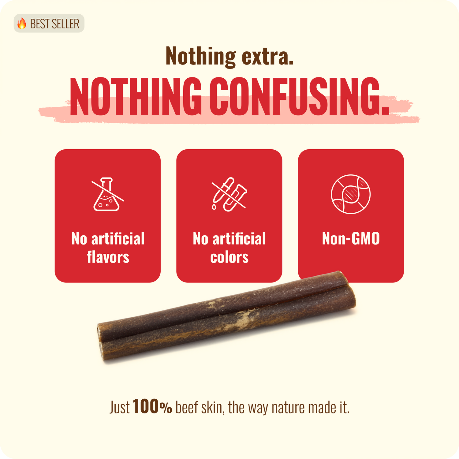 6 Inch Collagen Sticks Peanut Butter Flavor