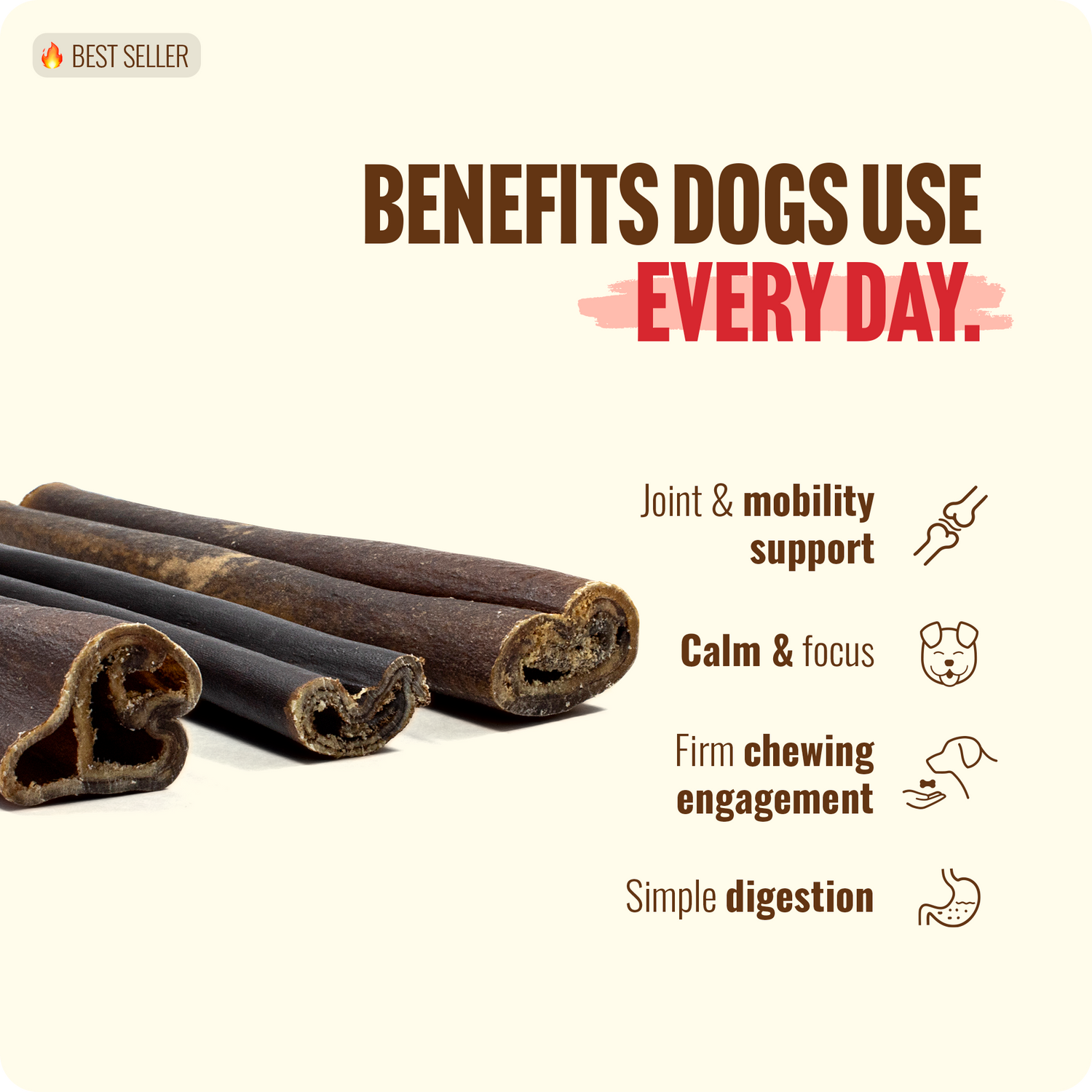 6 Inch Collagen Sticks Peanut Butter Flavor