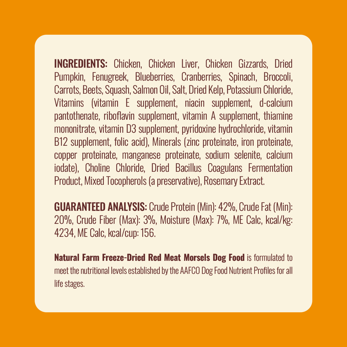 Natural Farm Freeze-Dried Chicken Morsels - Raw Dog Food Complete Meal or Topper for All Life Stages