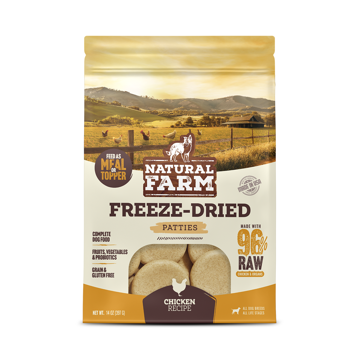 Freeze-Dried Chicken - Patties (14-oz bag)