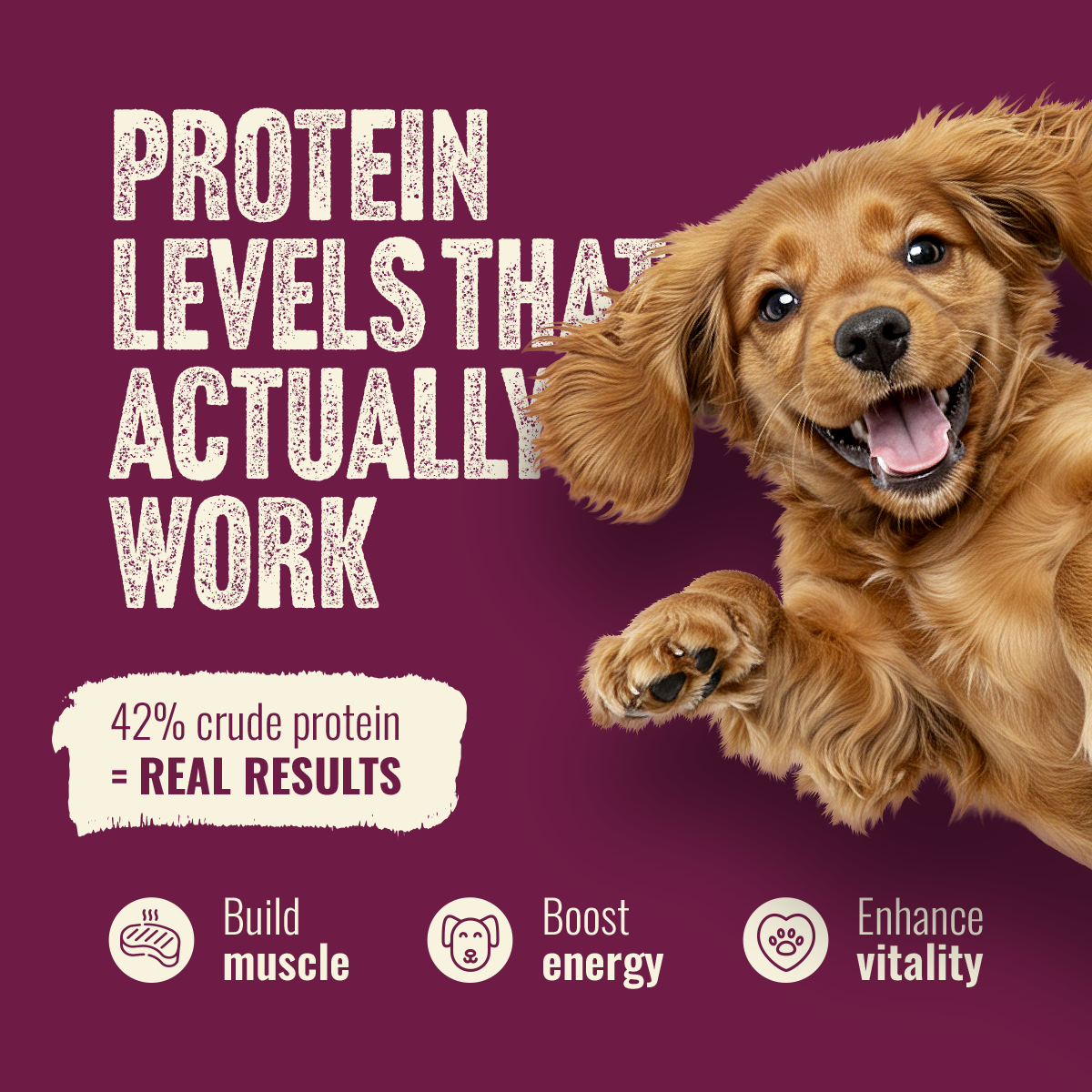 Natural Farm Fresh from the Farm Red Meat Recipe with Collagen - Joint & Coat Support for All Life Stages