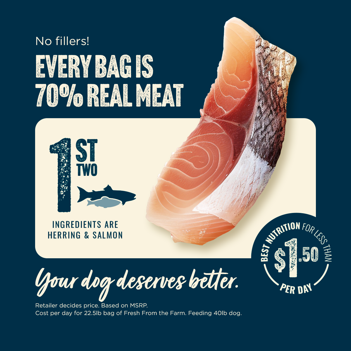 Natural Farm Fresh from the Farm Fish Recipe with Collagen - Joint & Coat Support for All Life Stages