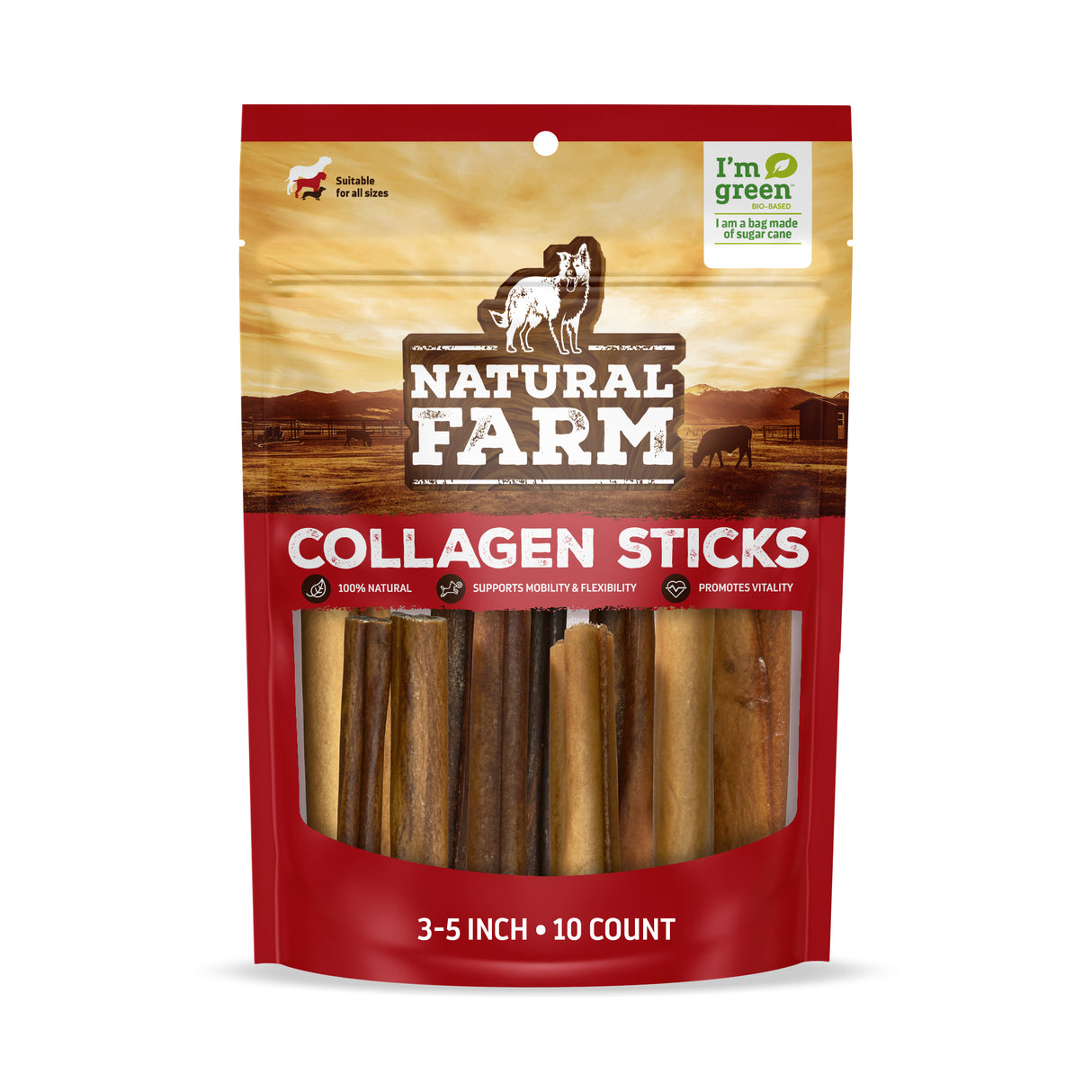 3-5 Inch Collagen Sticks Natural Farm Shop Collagen Sticks