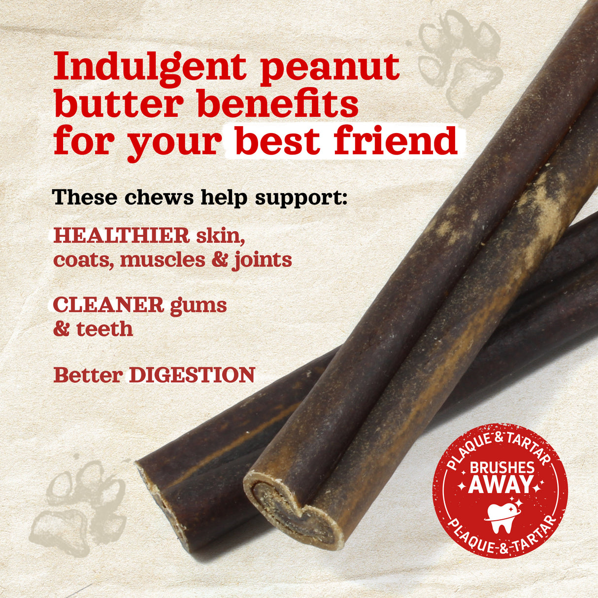 3-5 Inch Collagen Sticks Peanut Butter Flavor Natural Farm Shop Collagen Sticks