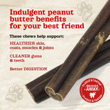 3-5 Inch Collagen Sticks Peanut Butter Flavor Natural Farm Shop Collagen Sticks