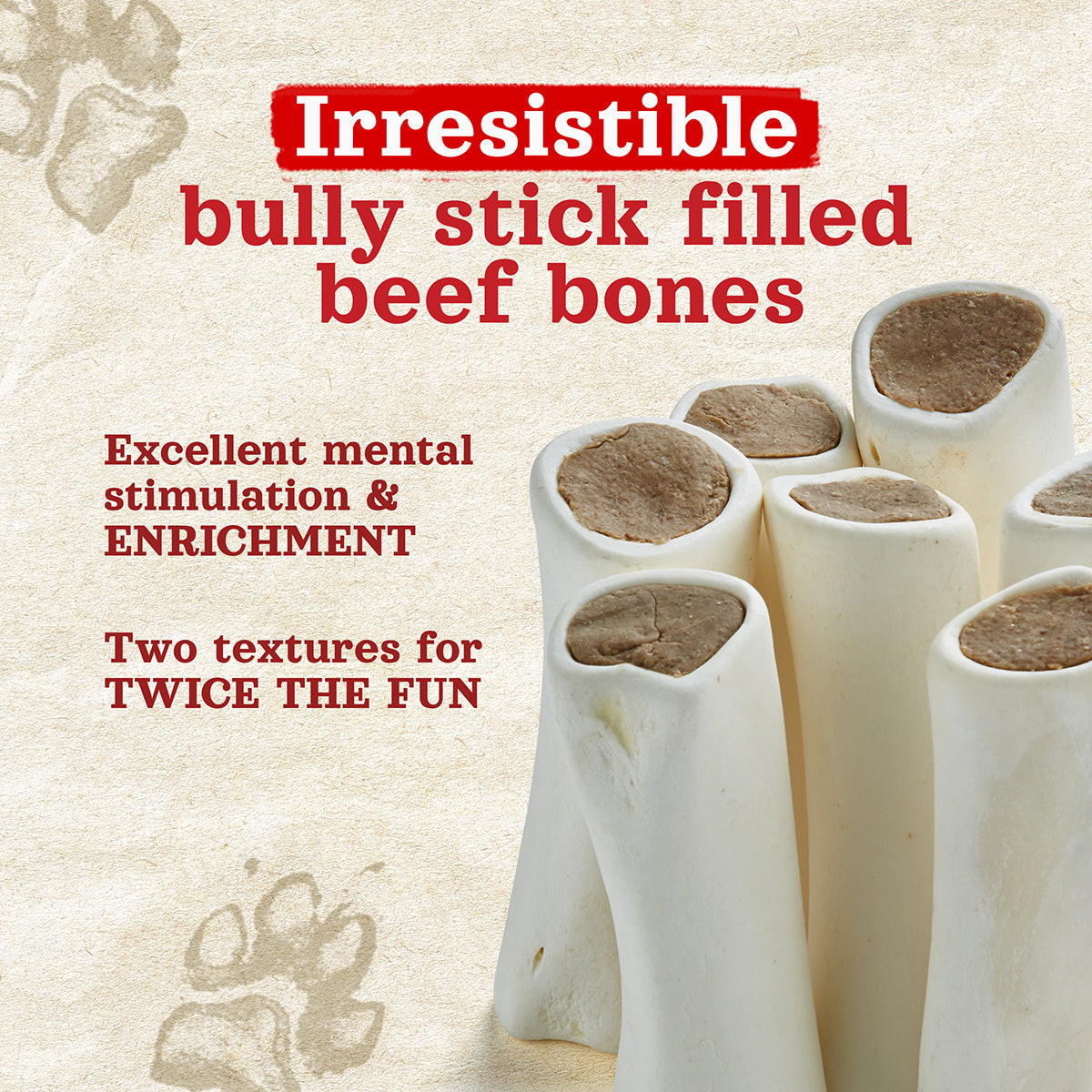 5-6 Inch Beef Filled Dog Bones Natural Farm Shop Bones