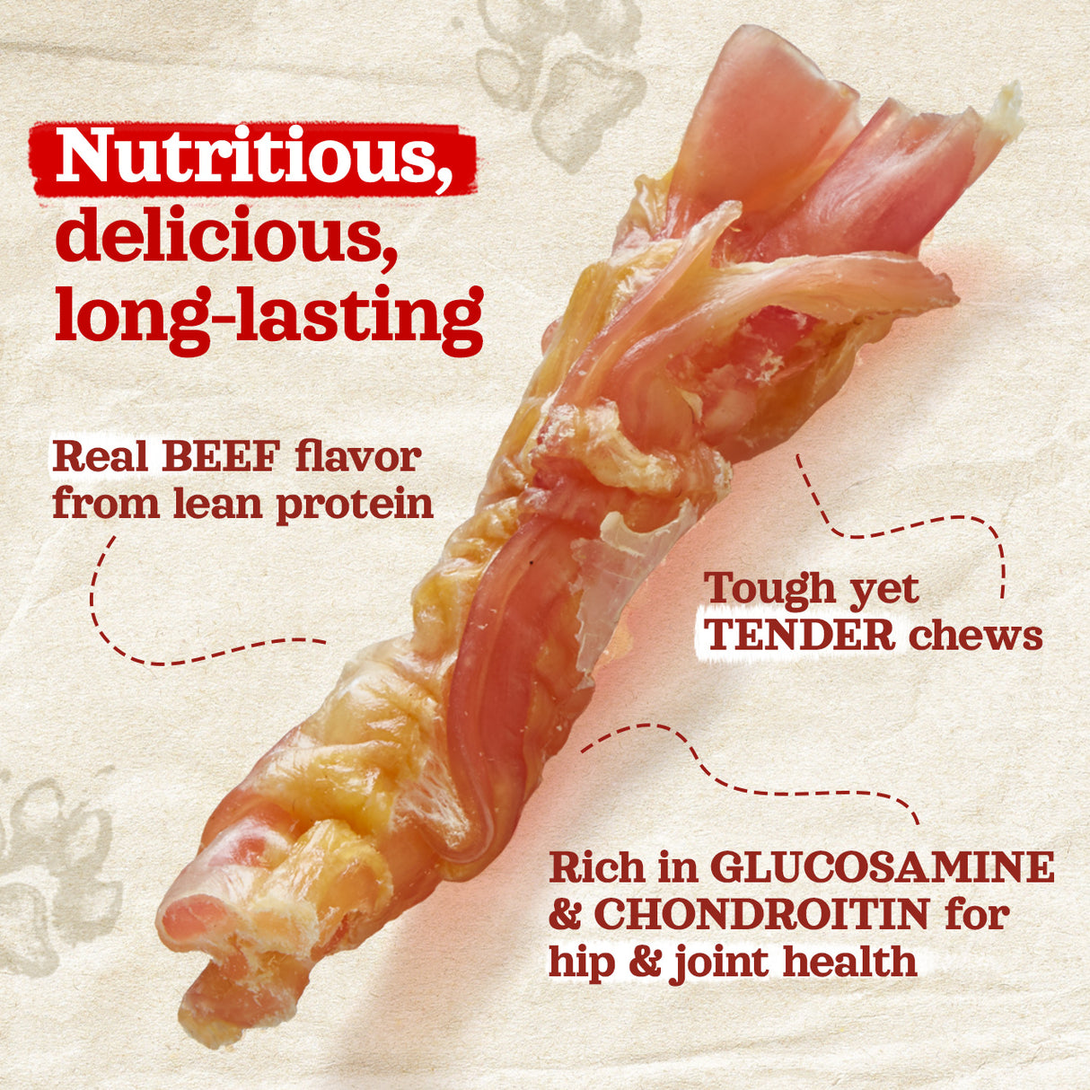 4-6 Inch Beef Tendon Dog Chews Natural Farm Shop Beef Chews