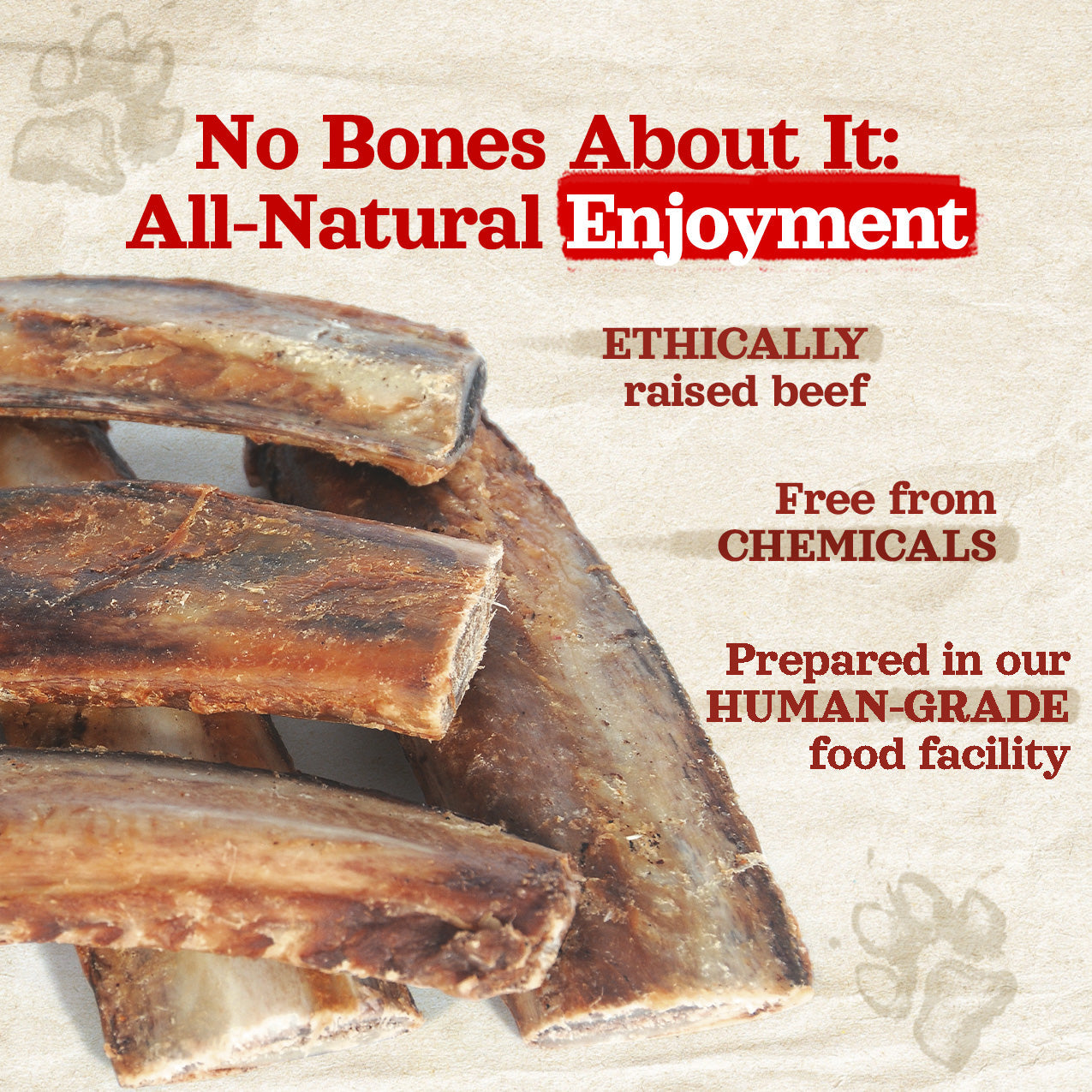 6 Inch Beef Rib Bones for Dogs Natural Farm Shop Bones