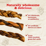 12 Inch Braided Collagen Sticks Natural Farm Shop Collagen Sticks