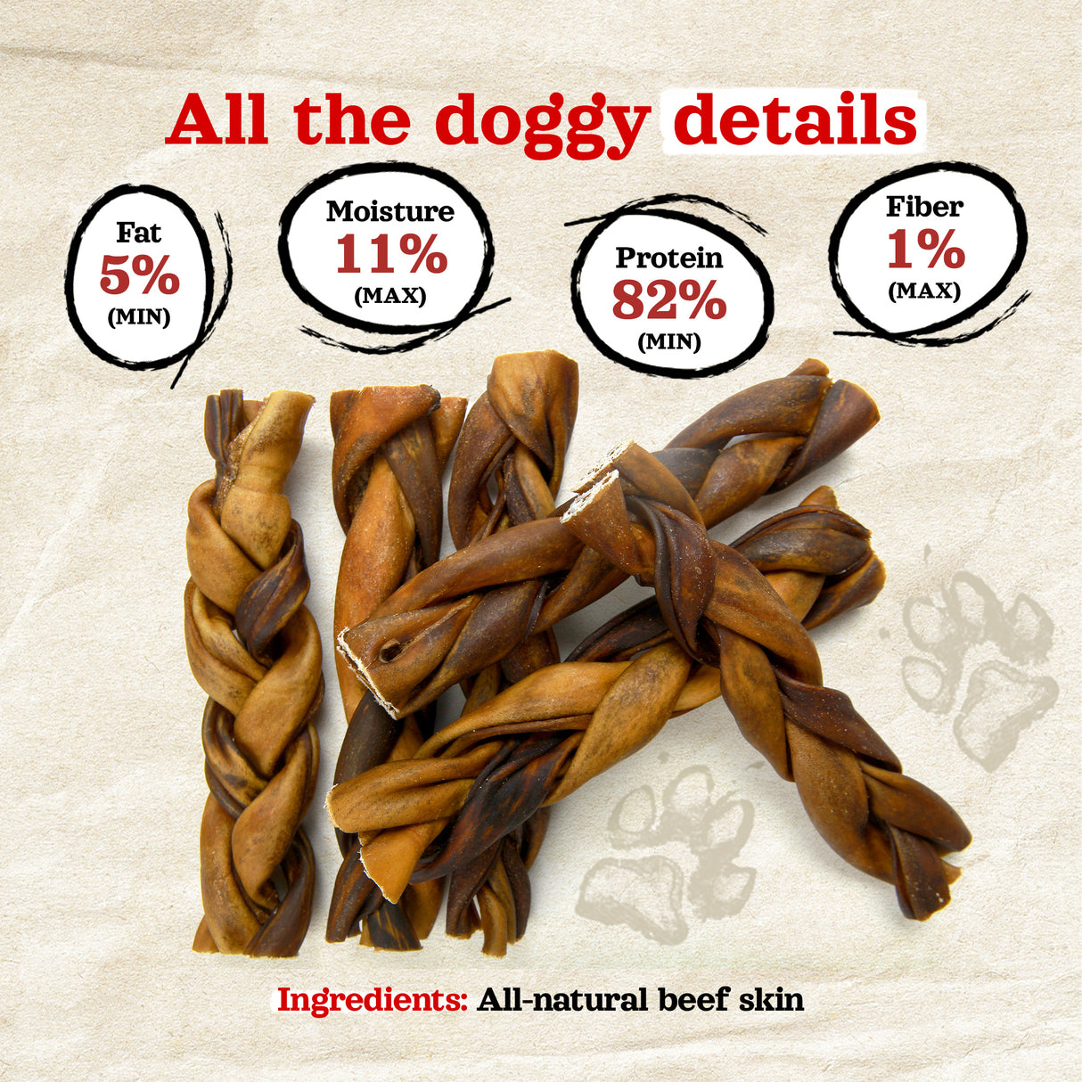 12 Inch Braided Collagen Sticks Natural Farm Shop Collagen Sticks
