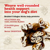 12 Inch Braided Collagen Sticks Natural Farm Shop Collagen Sticks